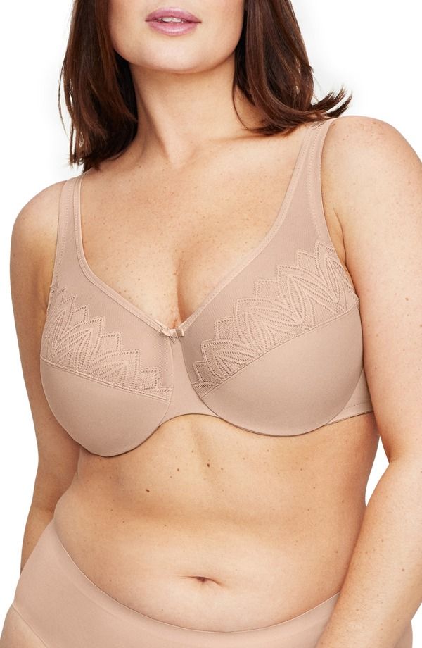 グラマライズ レディース アンダーウェア ブラジャー ミニ Glamorise Wonderwire Full Coverage Minimizer Bra Cafe