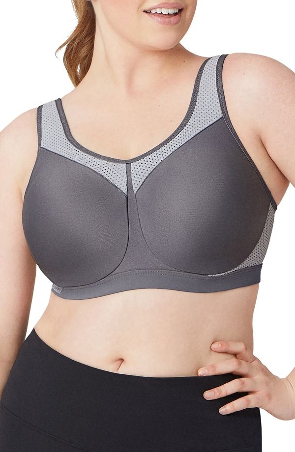 グラマライズ レディース アンダーウェア ブラジャー Glamorise High Impact Seamless Underwire Sports Bra Grey グレー