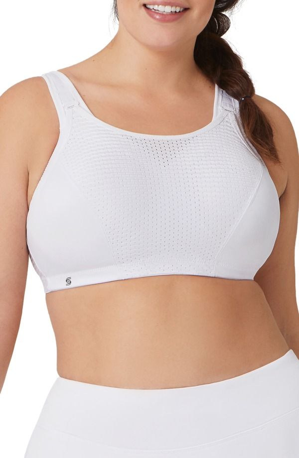 グラマライズ レディース アンダーウェア ブラジャー Glamorise Custom Control Sports Bra White ホワイト