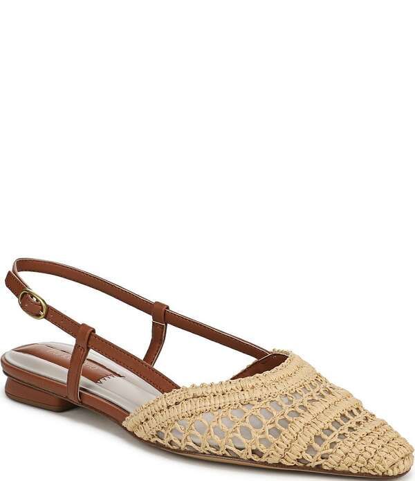 フランコサルト レディース シューズ パンプス Franco Sarto Riona Woven Raffia Slingback Flats Brown ブラウン