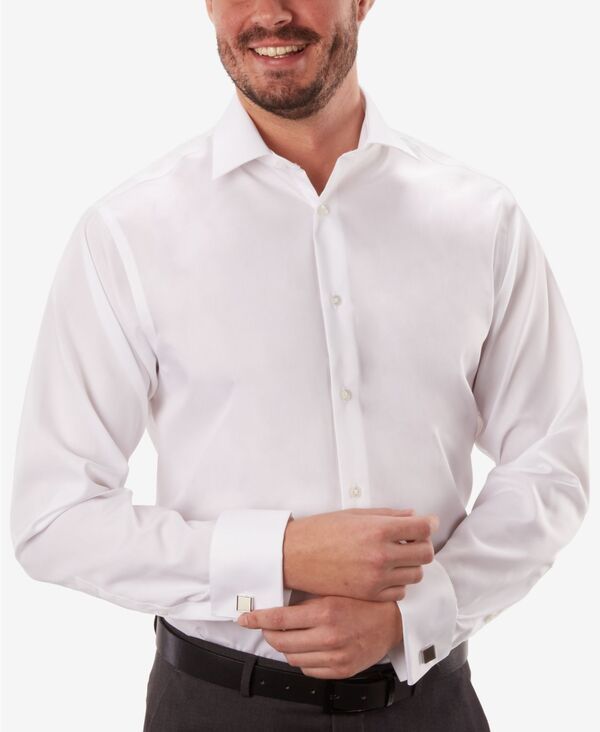 カルバンクライン メンズ トップス シャツ Calvin Klein Mens ClassicFit NonIron Performance French Cuff Dress Shirt White ホワイト