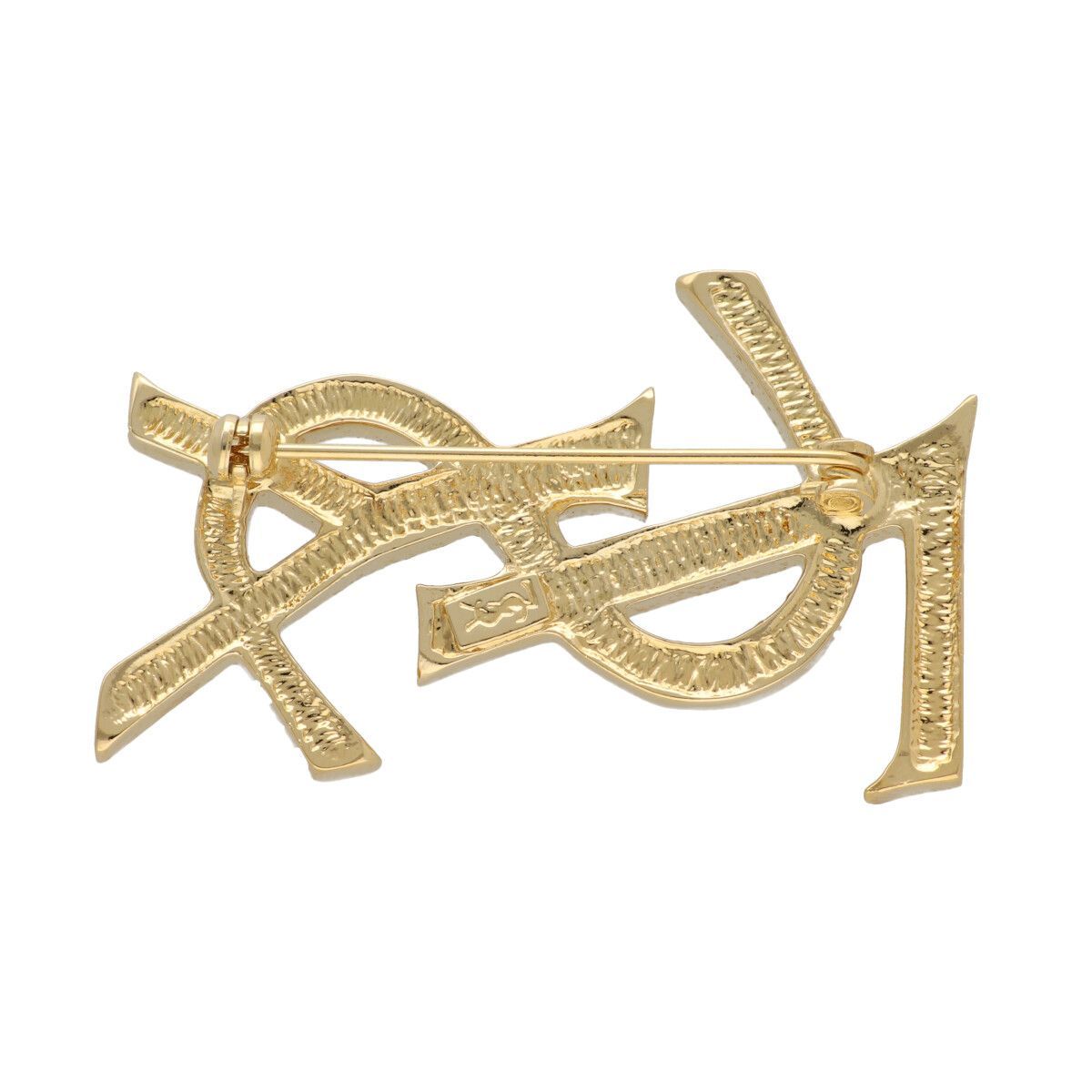 美品　サンローラン　SAINT LAURENT ブローチ　ロゴ 中古】 Saint Laurent サンローラン ブローチ ブローチ YSLロゴ ライン