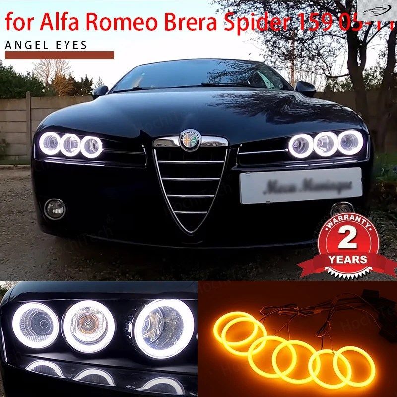 DRL スーパー 6個 デュアルカラー カー スタイリング アルファロメオ ブレラ スパイダー 159 2005-2011 コットン LED エンジェルアイ リン