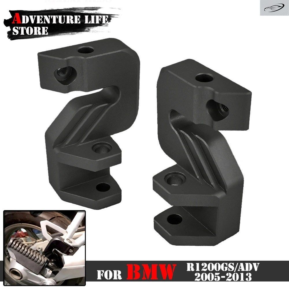 BMW R1200GS R1200GS ADV 2005-2013 アドベンチャー用モーターサイクルパッセンジャーフットレスト移設リアセットフットペグローダウンキッ