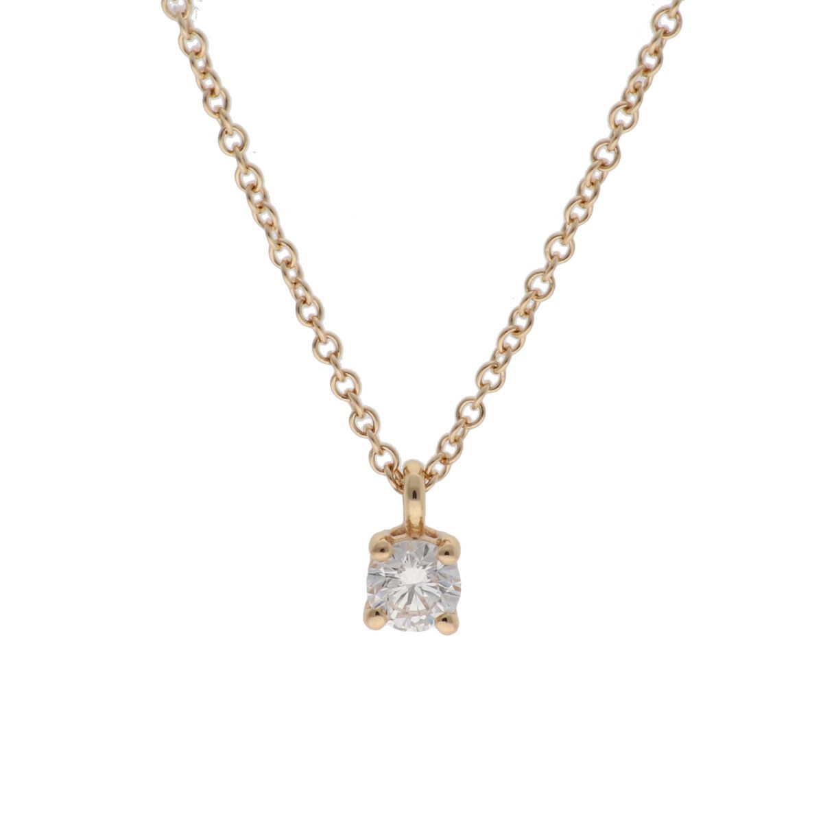 【中古】 Tiffany ＆ Co. ティファニー ペンダント ネックレス・ペンダント ソリティア 60007652 K18YG　ダイヤモンド　ネックレス 24032110 LI