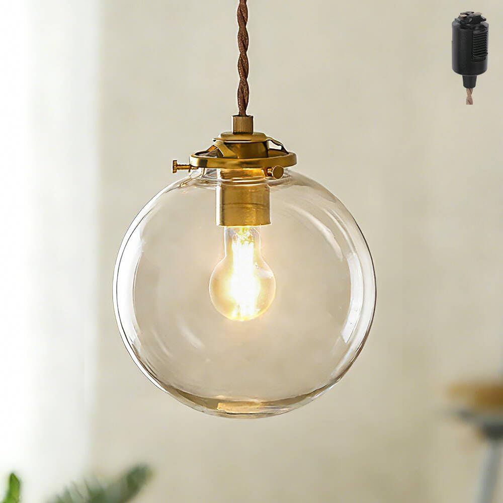 共同照明 ペンダントライト ガラス LED電球付き おしゃれ レール用 リビング ダイニング GT-GD003Q-A40-T4W 吊り下げ 間接照明 天井 照明器具 コード長さ調整可 円光（クリア） 国内発送 23a63273