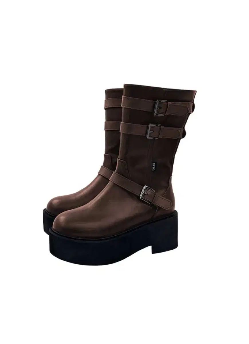 アズオン MAYA MIDI BUCKLE BOOTS ブラウン