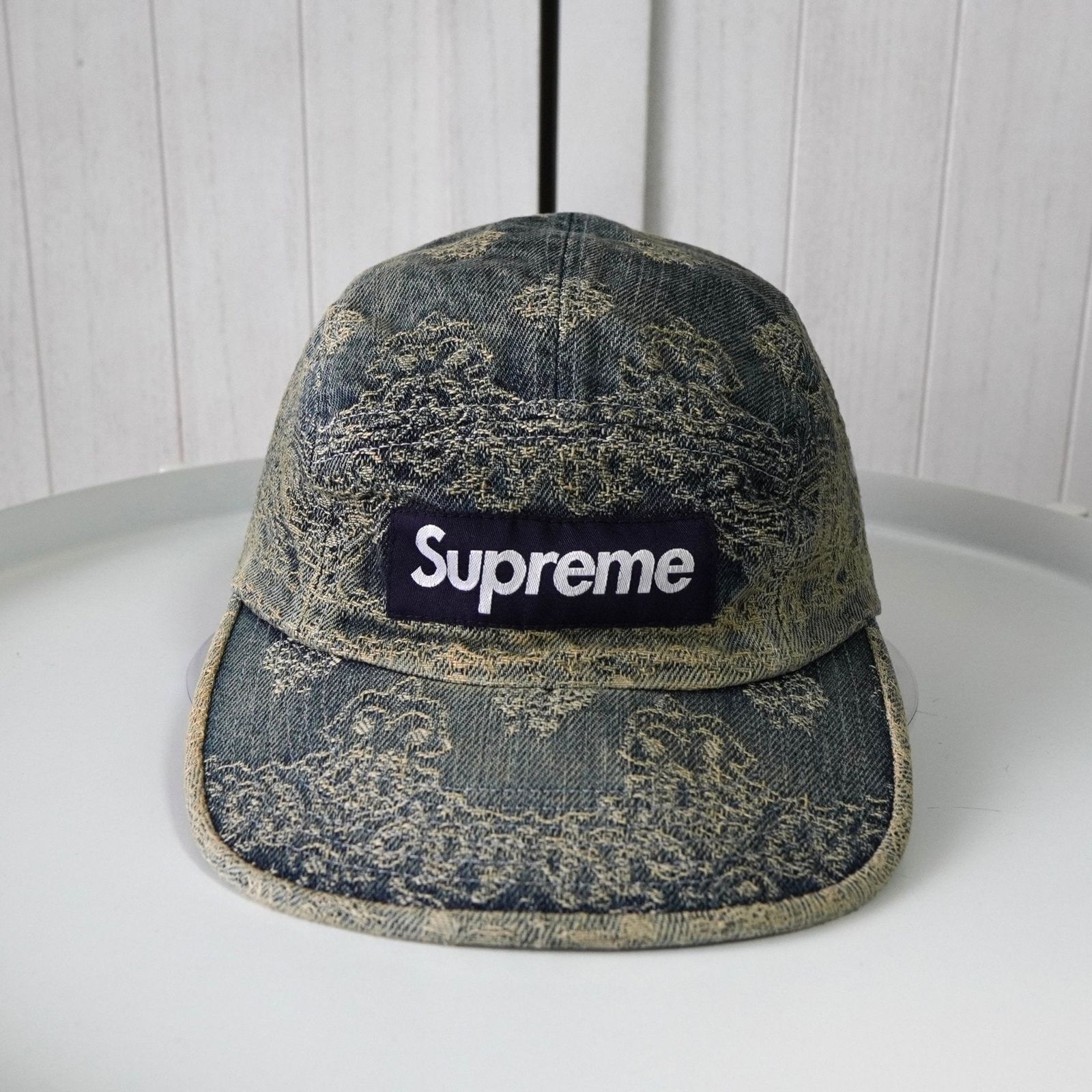 Bandana Jacquard Denim Camp Cap シュプリーム ジャガード キャップ ブルー