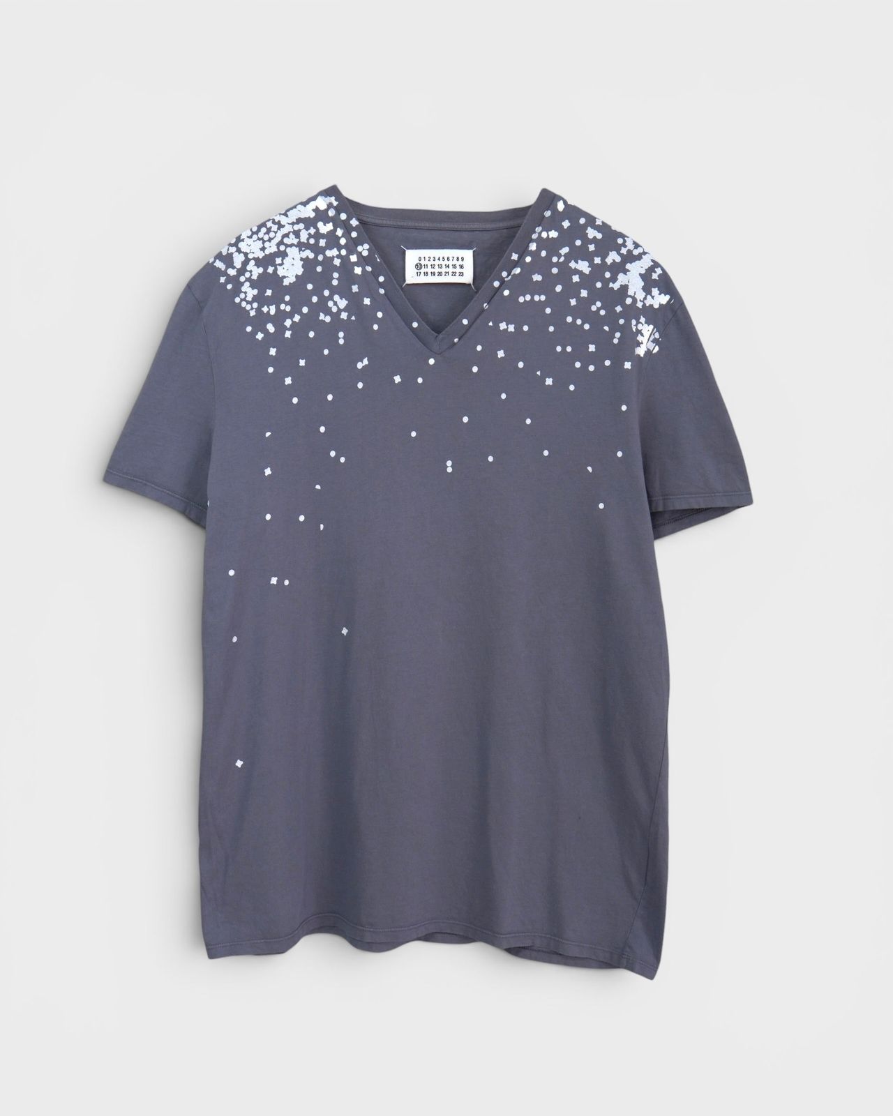 メゾン マルジェラ トロンプルイユ プリント Vネック Tシャツ グレー系 メンズ