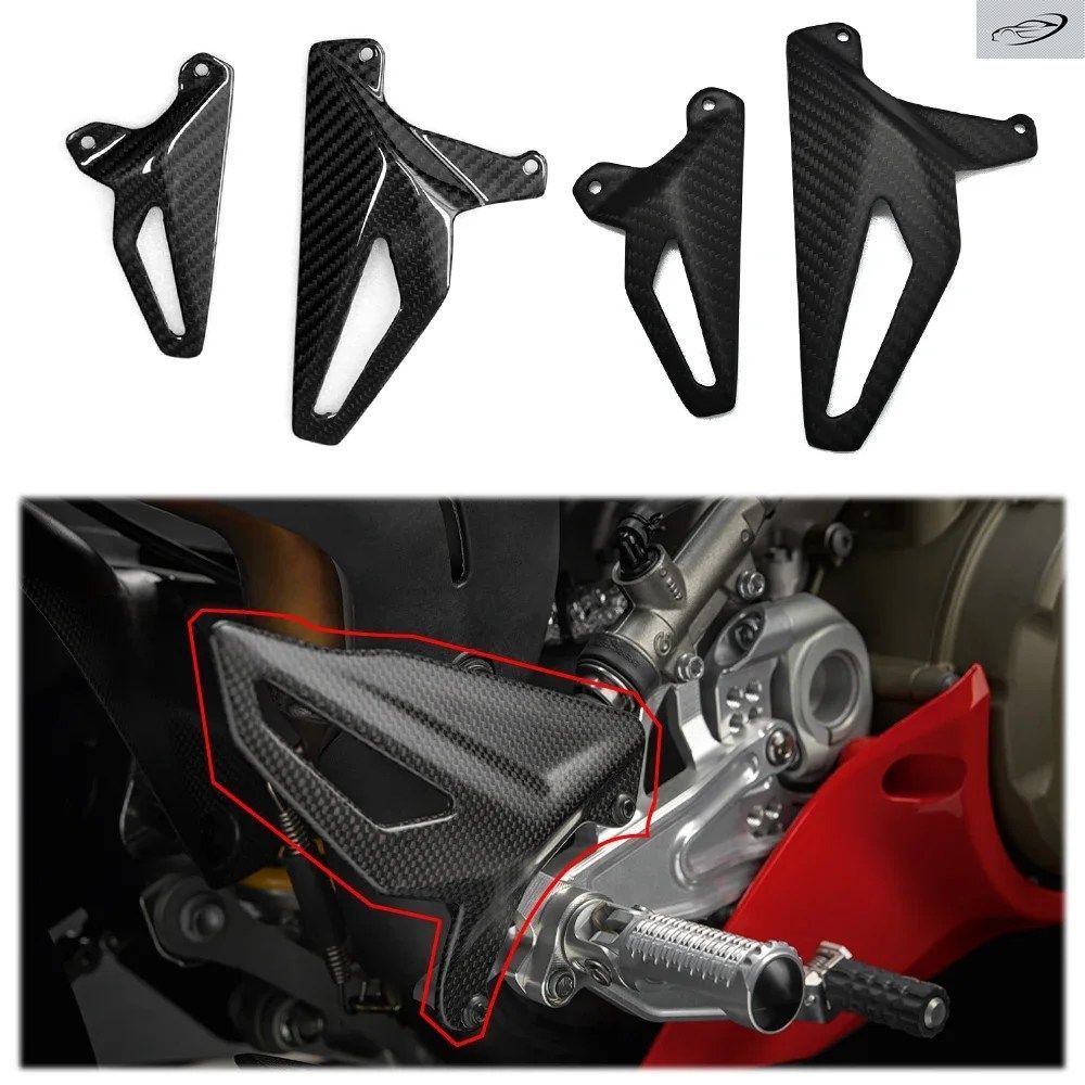 ドゥカティ パニガーレ V4 V4S ストリートファイター V4 V4S V2 カーボンファイバー製モーターサイクル用改造ヒールガード 2018-2020