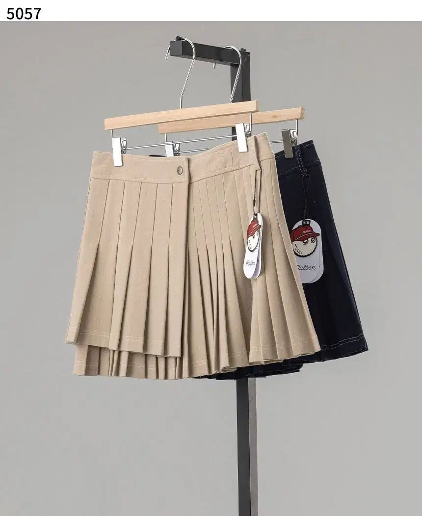 MALBON マルボン レディース スティッチ ラップ プリーツ スカート