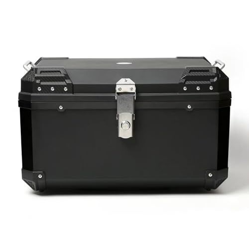 R◆Rockykey リアトランク 68L リアボックス トップケース 大容量 防水 防犯対策 高強度ポリプロピレン レストバック付き 取付ベース付属 バイクボックス BLACK