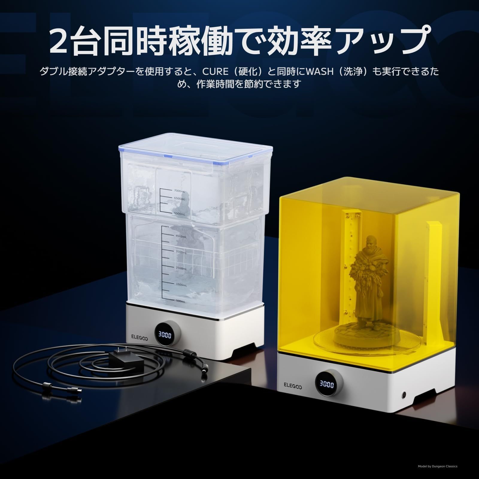 新品 ELEGOO Mercury X Bundle 洗浄硬化機 大型レジンモデル用 ELEGOO 