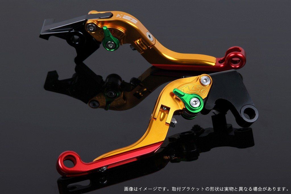 新品 SSK スピードラ アジャストレバーセット 可倒延長式 レバー本体カラー:ゴールド アジャスターカラー:グリーン エクステンションカラー:レッド YAMAHA XMAX