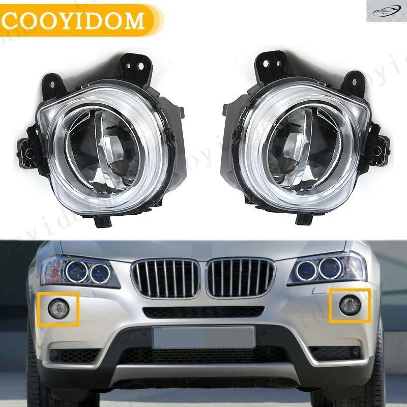 車用フロントバンパーLEDフォグランプDRLドライビングランプ BMW X3 F25 X4 F26 X5 F15 F85 2014 2015 2016 63177317251 63177317252