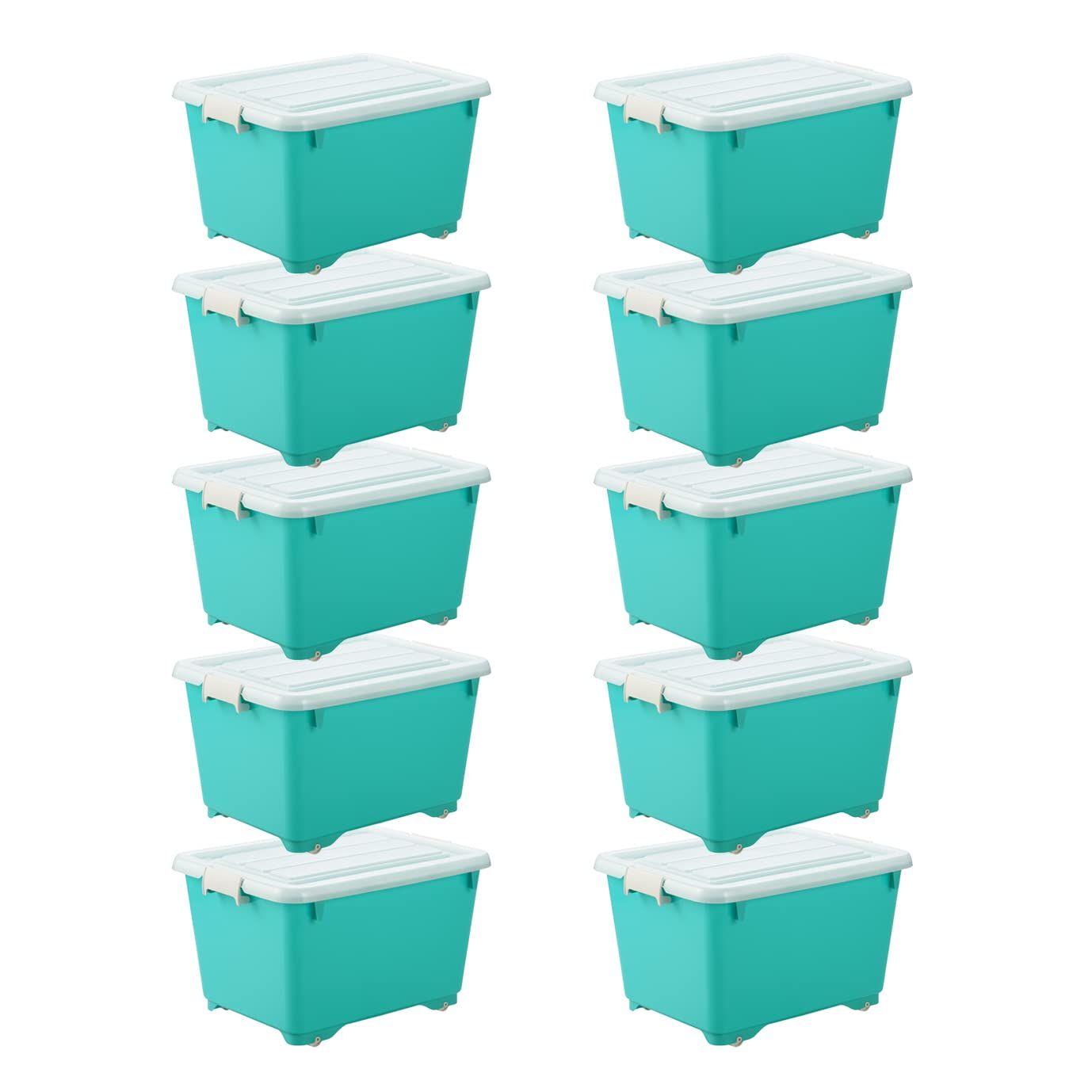 新品 JEJアステージ(JEJ Astage) 収納ボックス 日本製 フォーシー ビビット グリーン 奥行50cmタイプ 幅38×奥行50×高さ30cm 10個セット