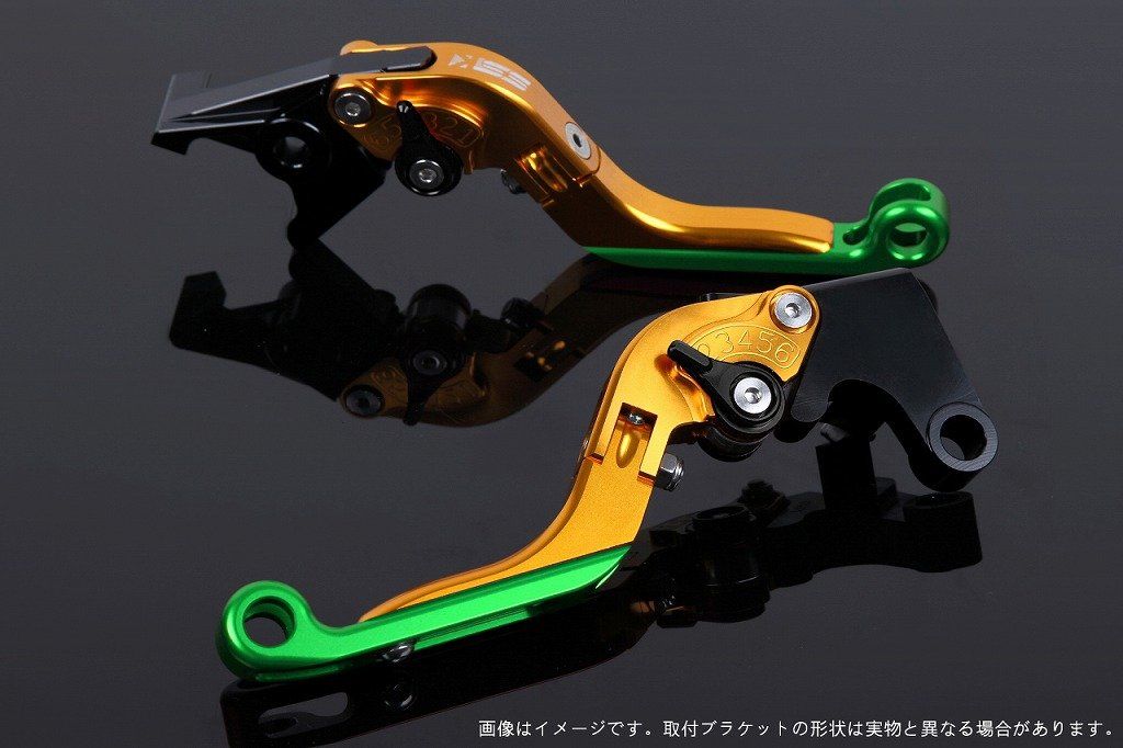 新品 SSK スピードラ アジャストレバーセット 可倒延長式 レバー本体カラー:ゴールド アジャスターカラー:ブラック エクステンションカラー:グリーン SUZUKI GSX-S125/GSX-R125 2017-2019