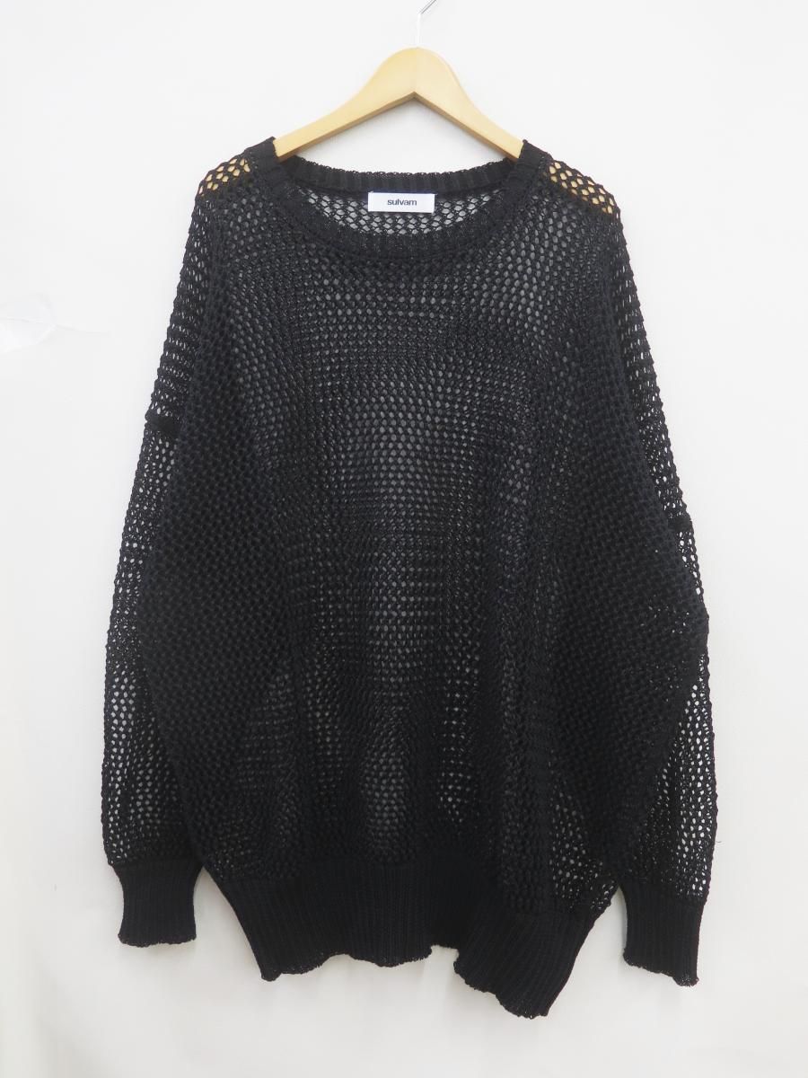 ★7947☆sulvam サルバム MV-K03-820 25SS メッシュプルオーバーニット　美品　M