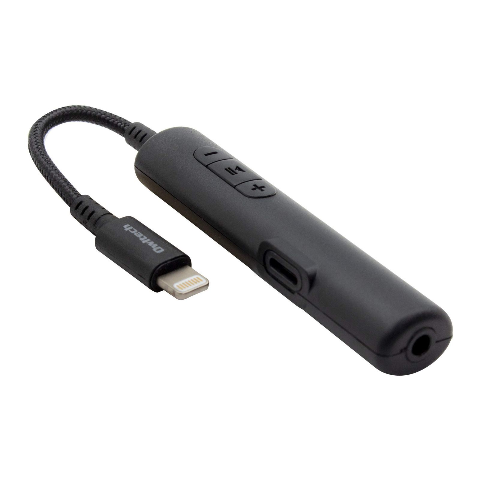 新品 オウルテック オーディオ変換アダプター ライトニング充電ポート コントローラー 付き 15cm Apple認証 Lightning - 3.5mm DAC(デジタルアナログコンバーター) 搭載 イヤホンマイク対応 2年 ブラック OWL-CBLTF35L