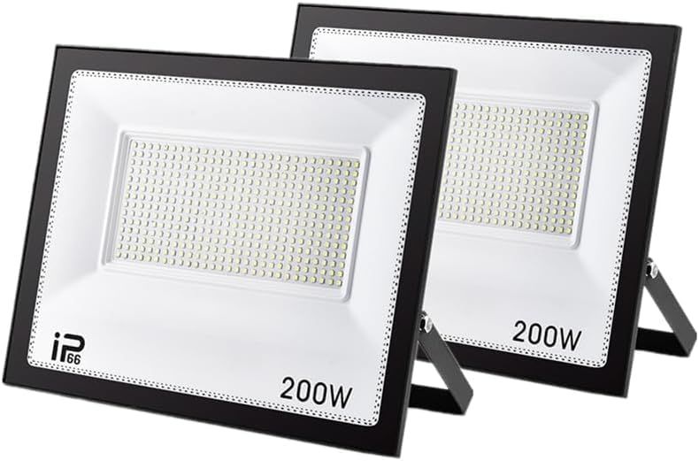 200W IP66防水 LED 投光器 作業灯26000LM 2600W相当 フラッドライト 省エネ 高輝度 アース付きプラグ PSE適合 1.8Mコード ワークライト 駐車場灯 看板灯 工場 倉庫照明 体育館 ガレージライト 街路灯 昼光色 95b2d5c1