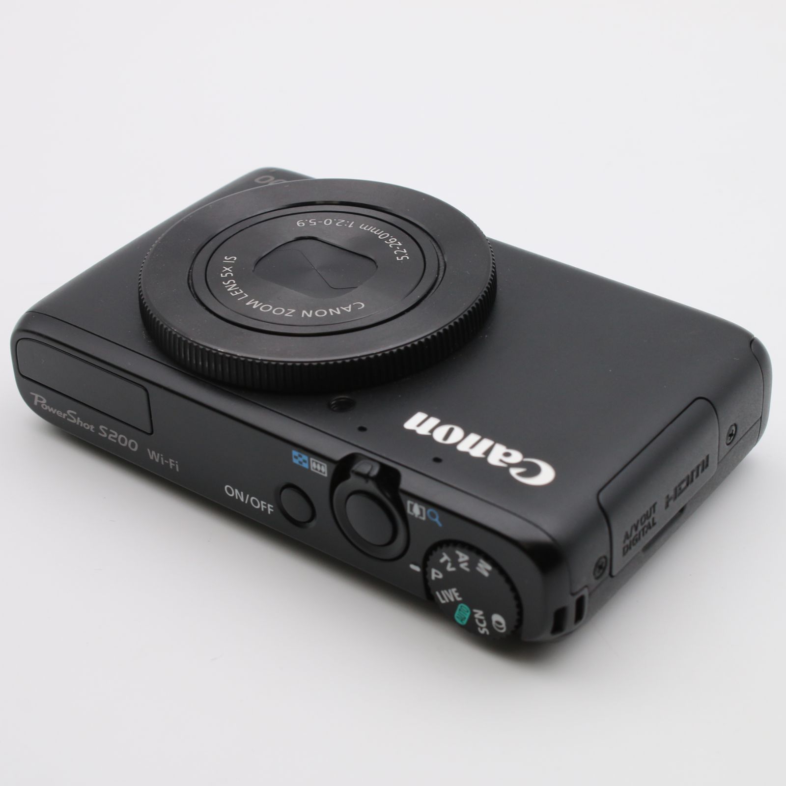 極上品】 Canon PowerShot S200 ブラック F値2.0 広角24mm 光学5倍