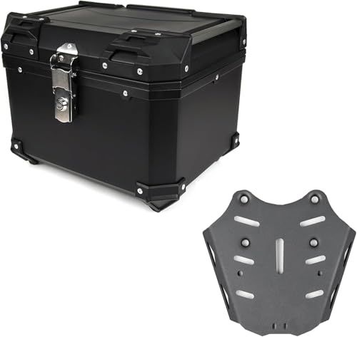R◆HILINE PCXリアキャリア+ リアボックス57L 大容量 防水 トップケース ABS樹脂製 軽量バイク バイクオートバイ後部荷物ラック リアボックス トップケース 取付台 リアラゲッジラック 積載量20kg 日本語説明書付き PCX125:JF56: