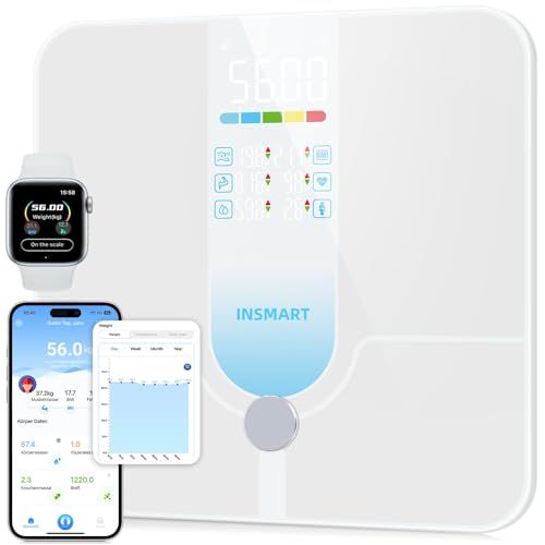 （体重体組成計）INSMART 体重計 スマホ連動 体脂肪計・体組成計 Bluetooth対応 ヘルスメーター【2025新登場】アプリ対応/apple watch/GoogleFit/Fitbit/appleヘルスケア連携/体重/体脂肪率/筋 d69b95a0