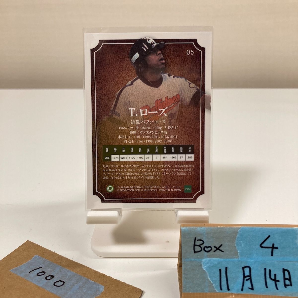 2018 EPOCH タフィローズ Tuffy Rhodes 024/140 近鉄バファローズ OB