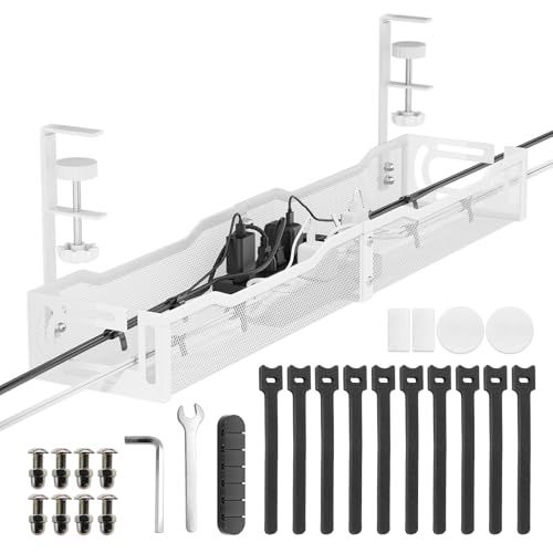 Ankuka ケーブルトレー ケーブル 収納 デスク下 配線隠し 幅64cm ケーブルトレー クランプ デスク 配線 収納 天板1~5cm設置 人気版 穴あけ不要 配線 整理 コード隠し デスク 収納 配線トレー ルーター収納 デスク周り デ 3f3a5b5c
