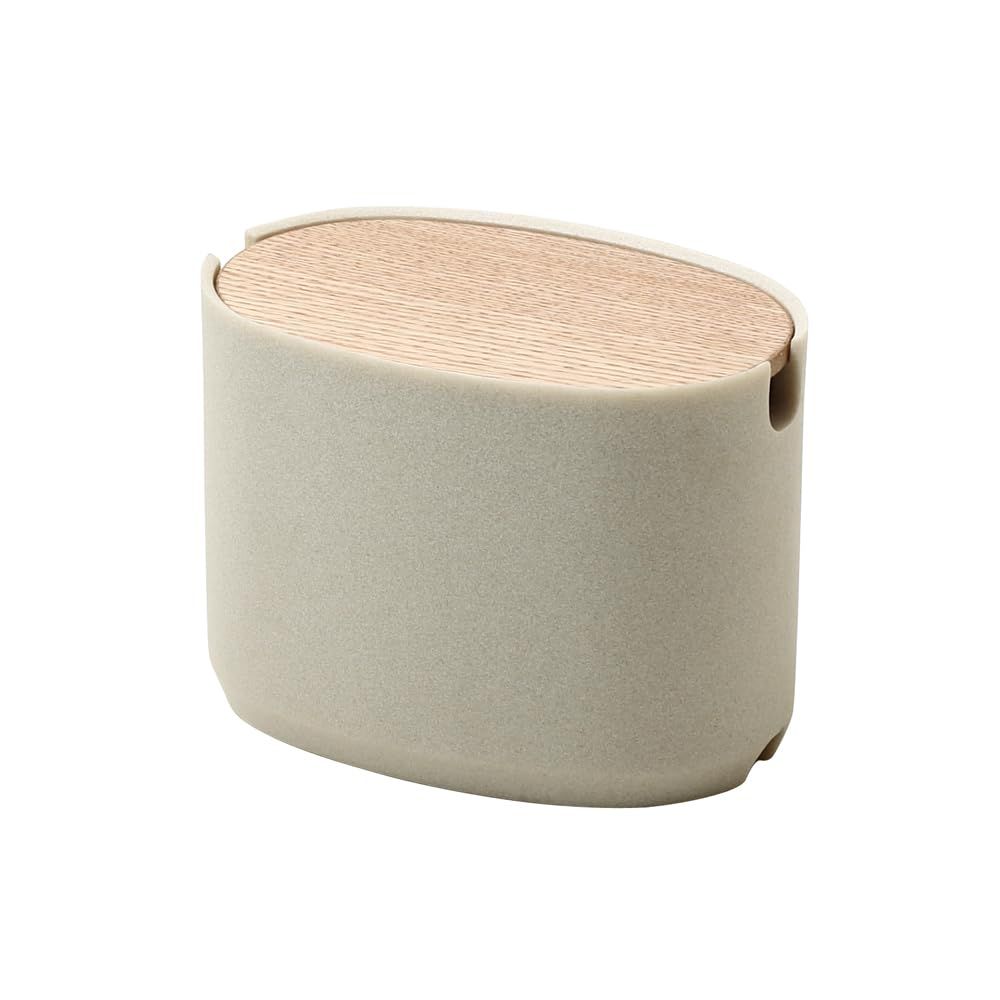ideaco (イデアコ) ケーブル ボックス 卓上 幅18?奥行12?高さ13.5cm Oval Box Cable Storage stone sand white/オーバルボックス コード収納 ストーンサンドホワイトas bc2014e9
