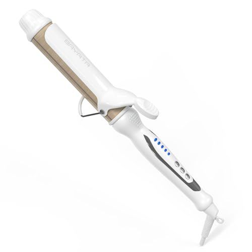 BAYATA コテ 38MM ヘアアイロン カールアイロン 【瞬間水分蒸発しない・140℃～220℃・マイナスイオン・海外対応】韓国風ヘア シルクプロコテ 5段階温度調節 全髪質対応 急速立ち上がり 100V-240V海外対応pms d8ed3079