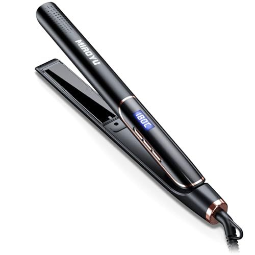 ヘアアイロン 24mm 2way ストレート & カール 3000 万マイナスイオン ミラーチタニウムプレート 100~230℃調整 LED ディスプレイ 海外対応 プロ仕様 ブラック 男女兼用 ダメージヘア対応pms d39a4aac