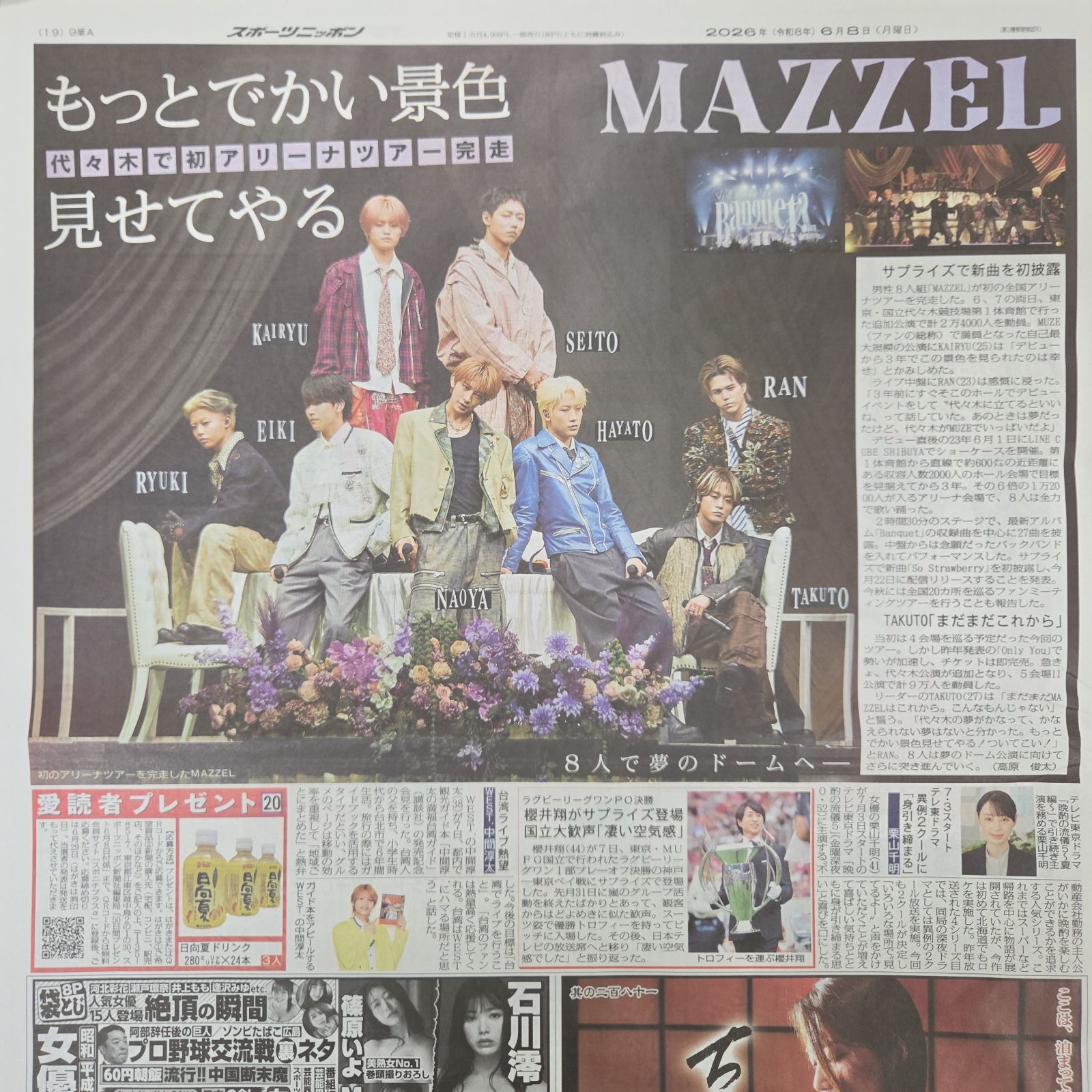 匿名配送！送料込み！ 6月8日 朝刊 スポーツ紙全5社 - メルカリ