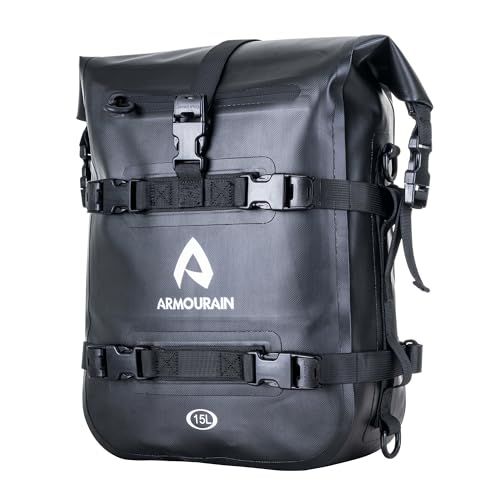 バイクシートバッグ防水 15L サイドバッグ バイカバンドライバッグ ツールバッグガードバーバッグ (TPU ブラック, 15L)ts 2662e36d