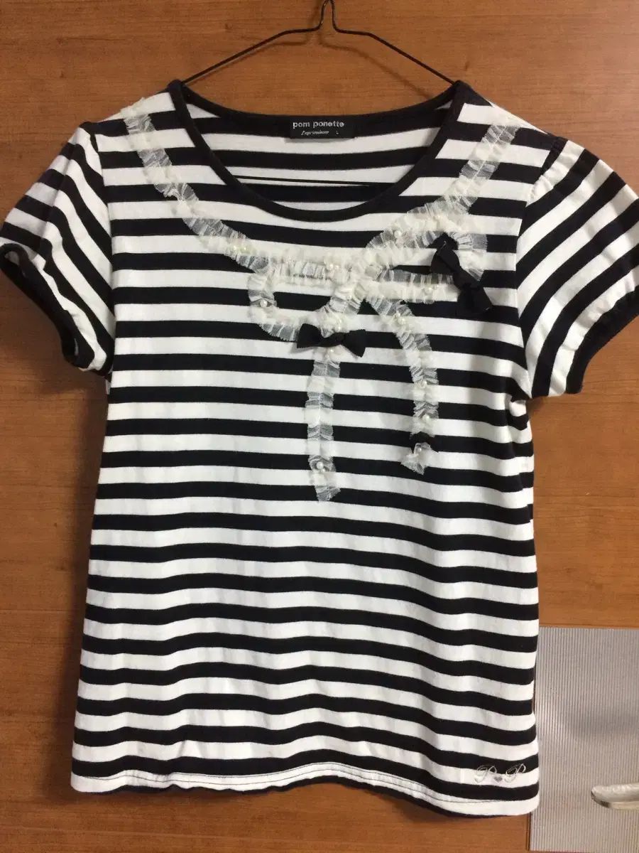 ヴィンテージ 日本人 ストライプ リボンレイ Tシャツ