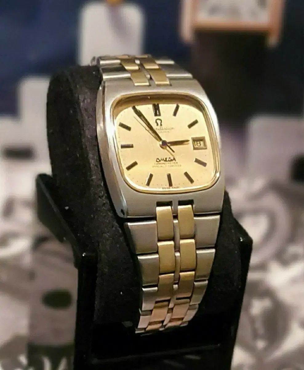 オメガ コンステレーション クロノ 18k gold コンビ時計