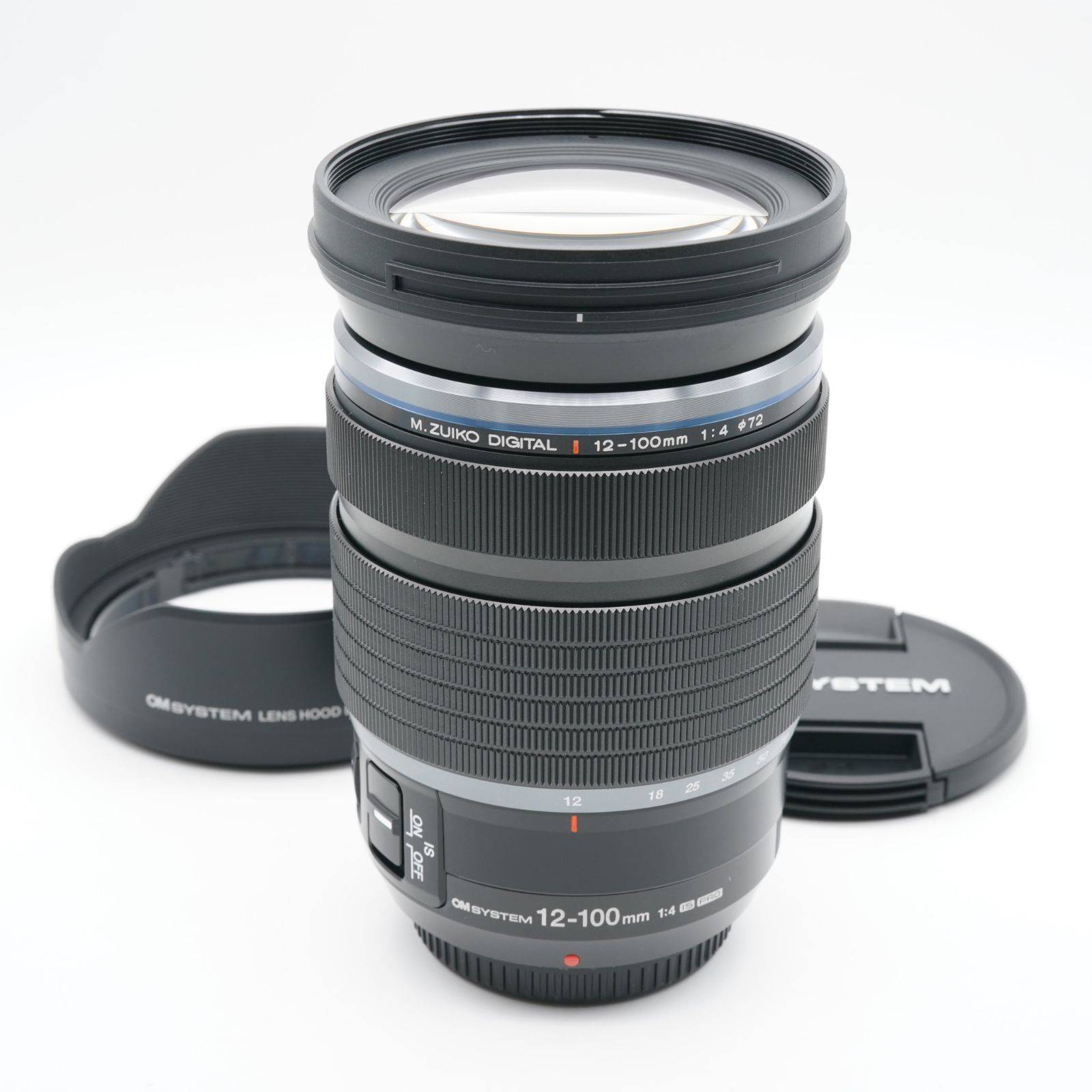 ほぼ新品 オリンパス OM SYSTEM ED 12-100mm F4.0 IS PRO あると嬉しい純正フード付！