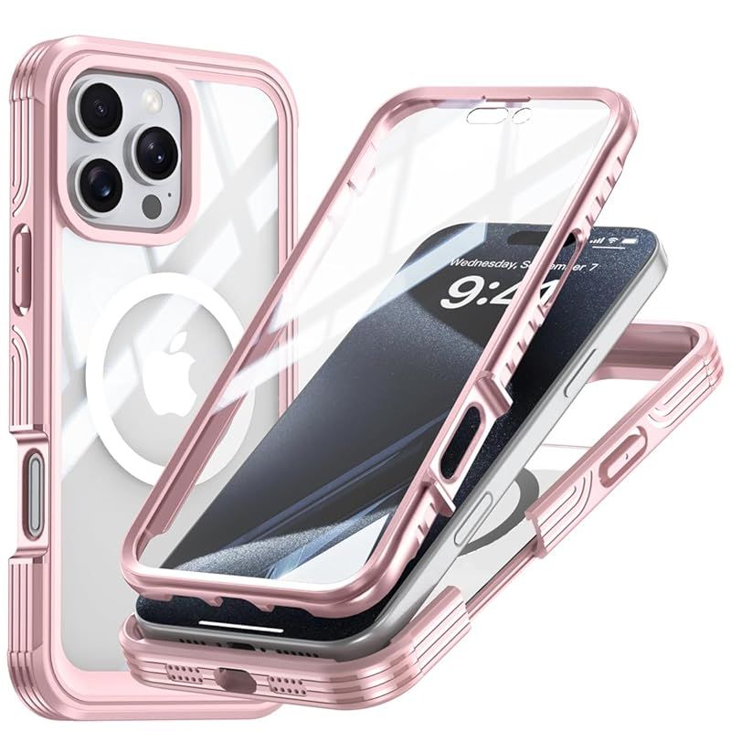 iPhone 16 Pro Max ケース MagSafe対応 全面カバー 両面ケース 両面