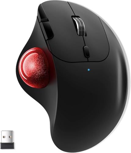 Ewin トラックボールマウス Bluetooth&2.4GHz両対応 3台同時接続 トラックボール 【NEWモデル】 ワイヤレス 親指 静音タイプ 高精度 エルゴノミクス 瞬時接続 無線マウス 7ボタン 進む/戻るボタン Windows/M 42dfa22f