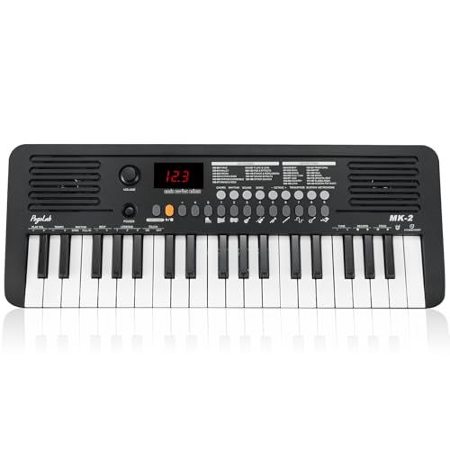 MK-2 ミニ キーボード ピアノ 電子キーボード 37 キー 40 曲 200 音 200 リズム MIDI 機能付きデジタルピアノ ポータブル電子ピアノ (19.3 x 7.3 x 1.9 インチ) (ブラック)YZ 30c5ecd7