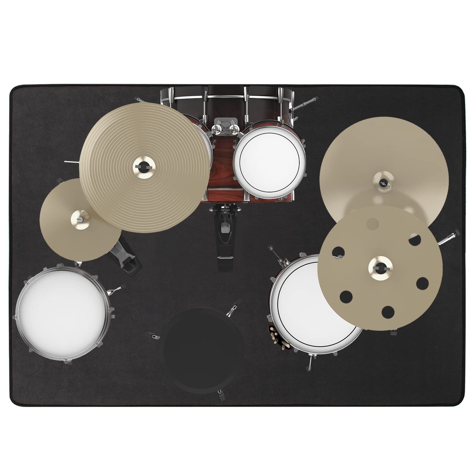 New Products BQKOZFIN Drum Mat Drum Rug Anti-vibration Percussion Carpet Anti-slip Vibration-Absorbing Soundproof Practice Carpet Floor Mat Rectangular Black 120x160cm