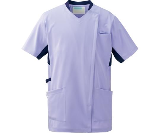新着商品 [カゼン] ドレス ｽｸﾗﾌﾞｼﾞｬｹｯﾄ半袖(男女兼用) ラベンダー×ネイビー