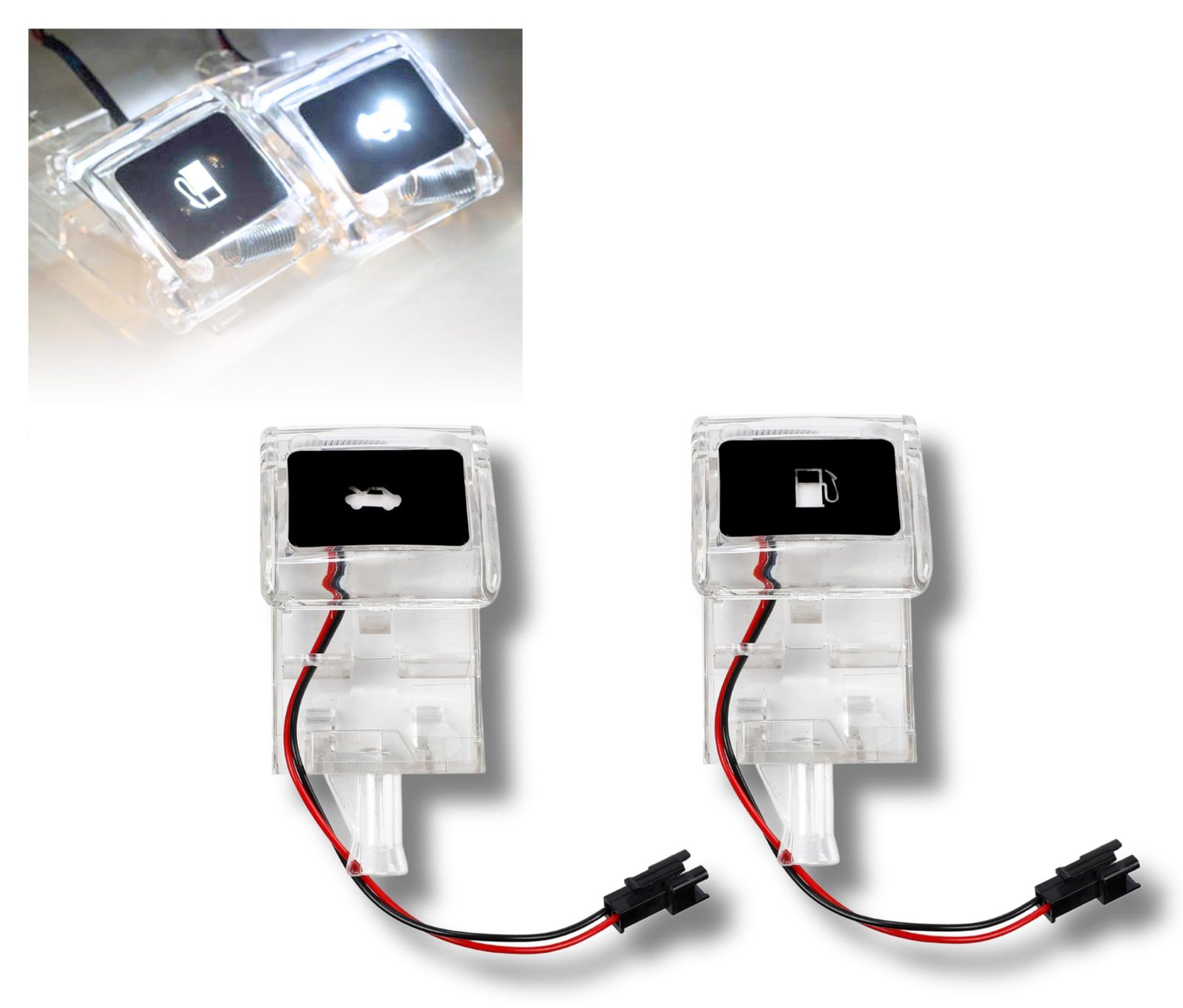 トヨタ車 汎用 給油口レバー ボンネットレバー LEDライト ハイエース 200系 アルファード等 多数適合 (ホワイト発光) [ホワイト発光] 8,884円