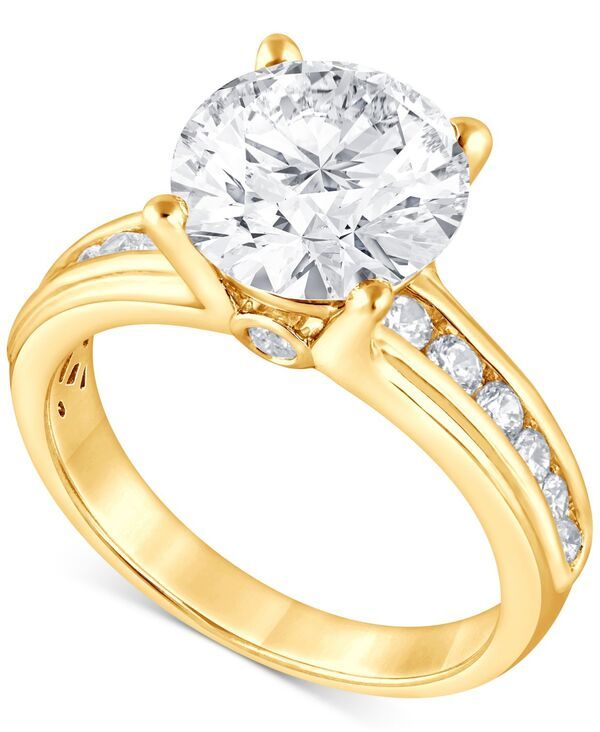 バッジェリーミシュカ レディース アクセサリー リング Badgley Mischka Bagley Mischka Certified Lab Grown Diamond Channel Set Engagement Ring 4 ctw in 14k Ye