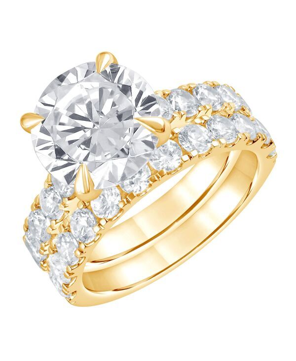 バッジェリーミシュカ レディース アクセサリー リング Badgley Mischka Certified Lab Grown Diamond Bridal Set 6 ctw in 14k White Yellow orose Yellow Gold イエロ