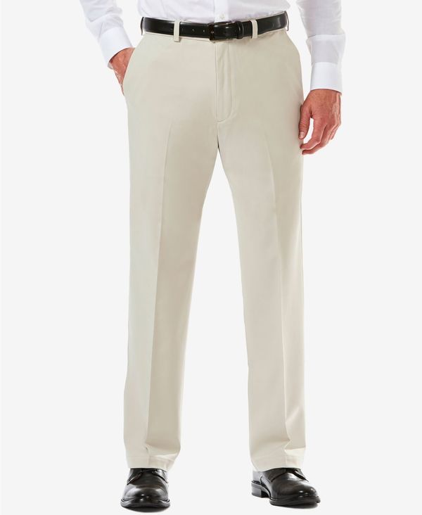 ハガー メンズ ボトムス カジュアルパンツ パンツ Haggar Mens Cool 18 PROreg ClassicFit Expandable Waist Flat Front Stretch Dress Pants String
