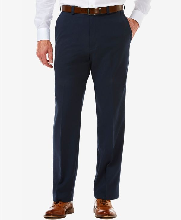 ハガー メンズ ボトムス カジュアルパンツ パンツ Haggar Mens Cool 18 PROreg ClassicFit Expandable Waist Flat Front Stretch Dress Pants Navy ネイビー