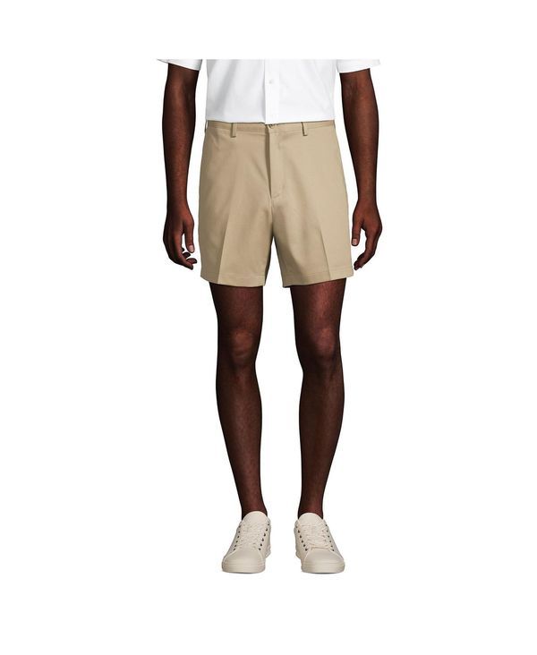 ランズエンド メンズ ボトムス ハーフパンツ・ショーツ ショートパンツ Lands End Mens Comfort Waist 6 No Iron Chino Shorts Khaki カーキ