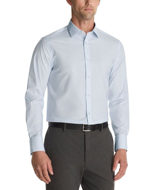 カルバンクライン メンズ トップス シャツ スリムフィット Calvin Klein Mens Slim Fit Square Cuff Dress Shirt Blue Multi ブルー