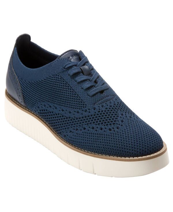 コールハーン レディース シューズ オックスフォード プラットフォーム Cole Haan Womens Grand City Platform StichLite Oxfords Navy Knit ネイビー